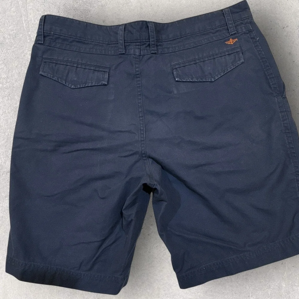 Dockers Chino Shorts Mens 36 Navy Blue Flat Front Cotton Preppy Casual